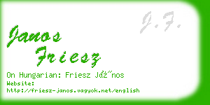 janos friesz business card